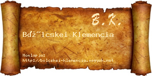 Bölcskei Klemencia névjegykártya